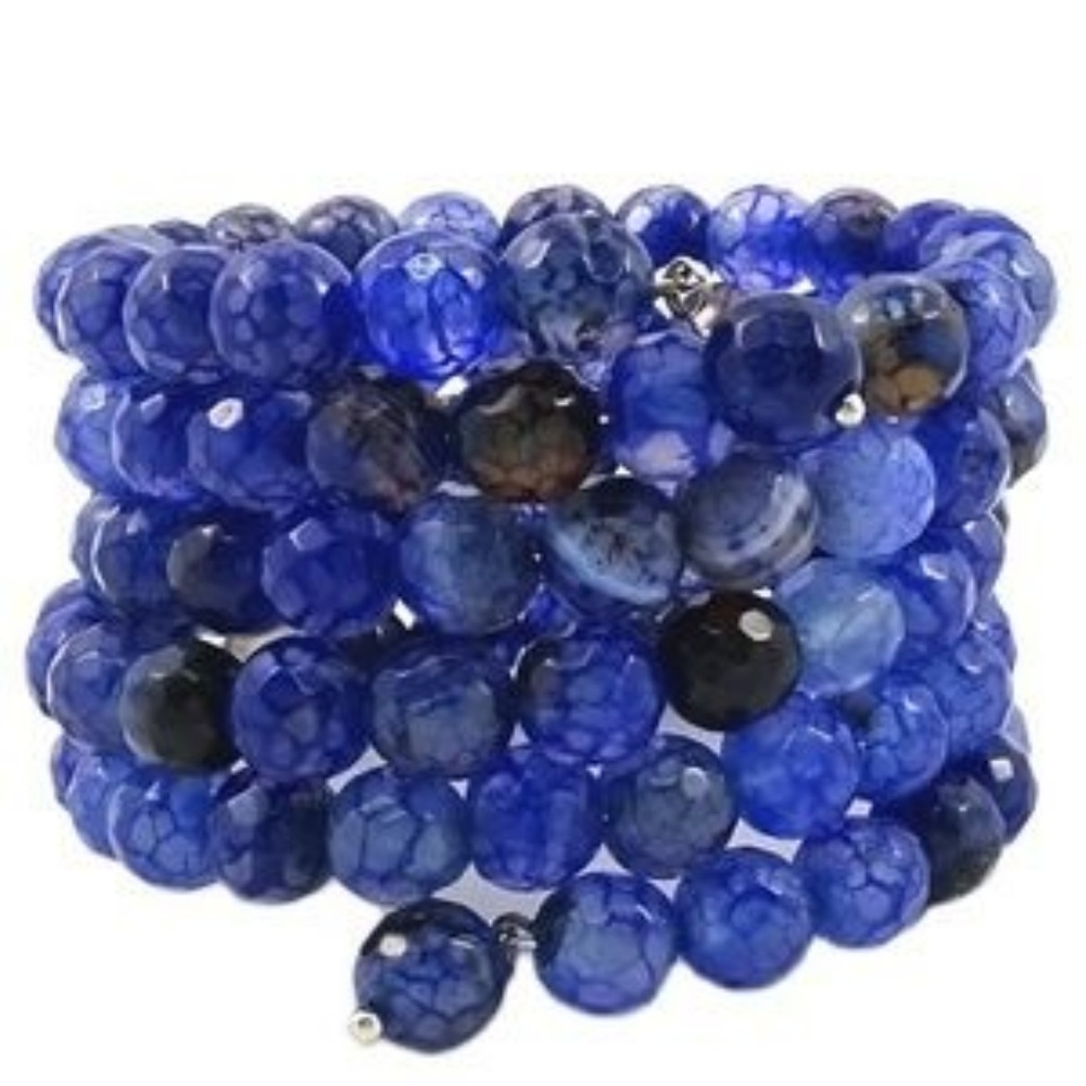 Faceted Agate Wrap Bracelet